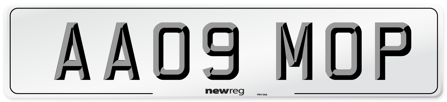 AA09 MOP Number Plate from New Reg